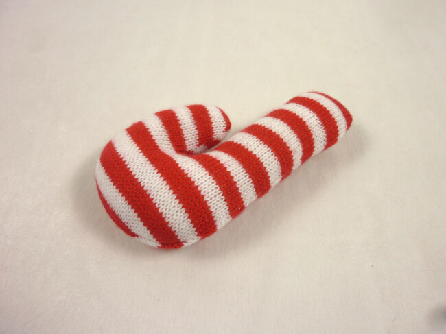 plush candy cane dog toy