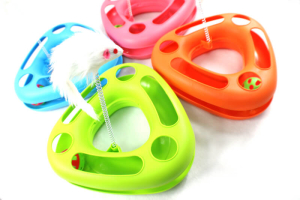 Triangle Circle Toy with Ball and String Mouse